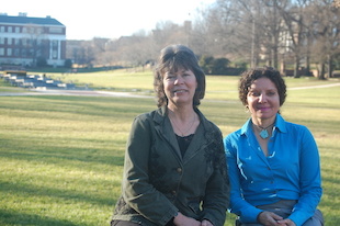 For 63 years and counting, Linda Dalo (left) and Cecilia Jordan have served the college and its students. Photo: Loretta Kuo. Click image to download hi-res version.