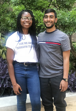 Precious Azike (left) and Joshua Pooranmal. Photo: Anisha M. Campbell, University of Maryland (Click image to download hi-res version.)