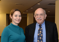 Arthur Popper (right) with former student Allison Coffin (Ph.D. ’05, biology). Photo: ADVANCE at WSU (Click image to download hi-res version.)