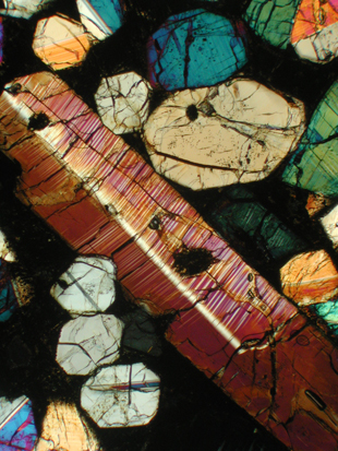 colorful augite crystals 