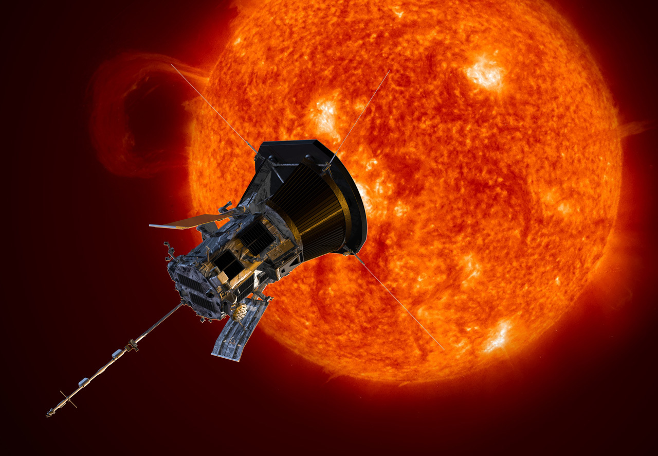 Parker Solar Probe in front of the sun